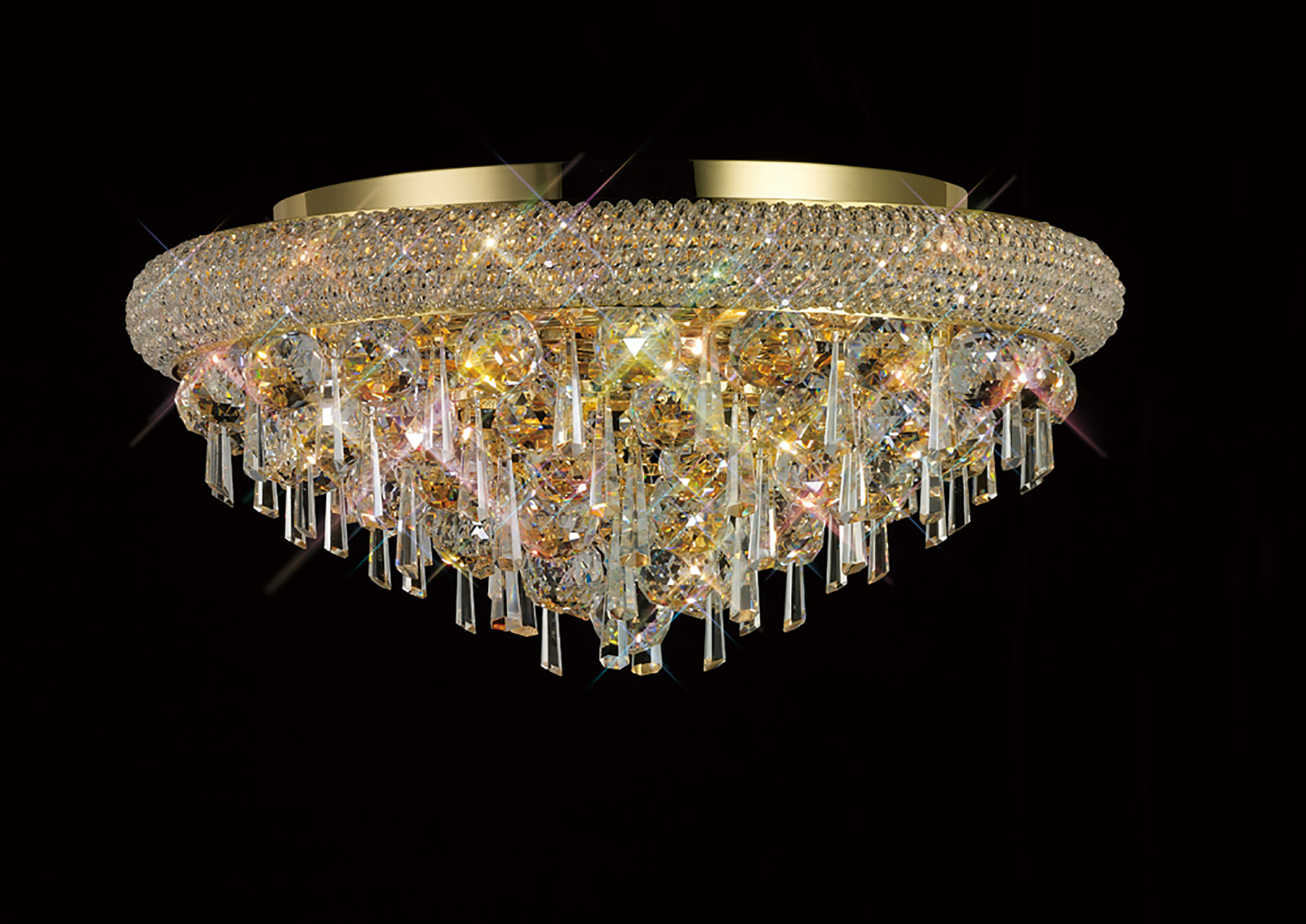 IL32106  Alexandra Crystal Ceiling 7 Light Gold